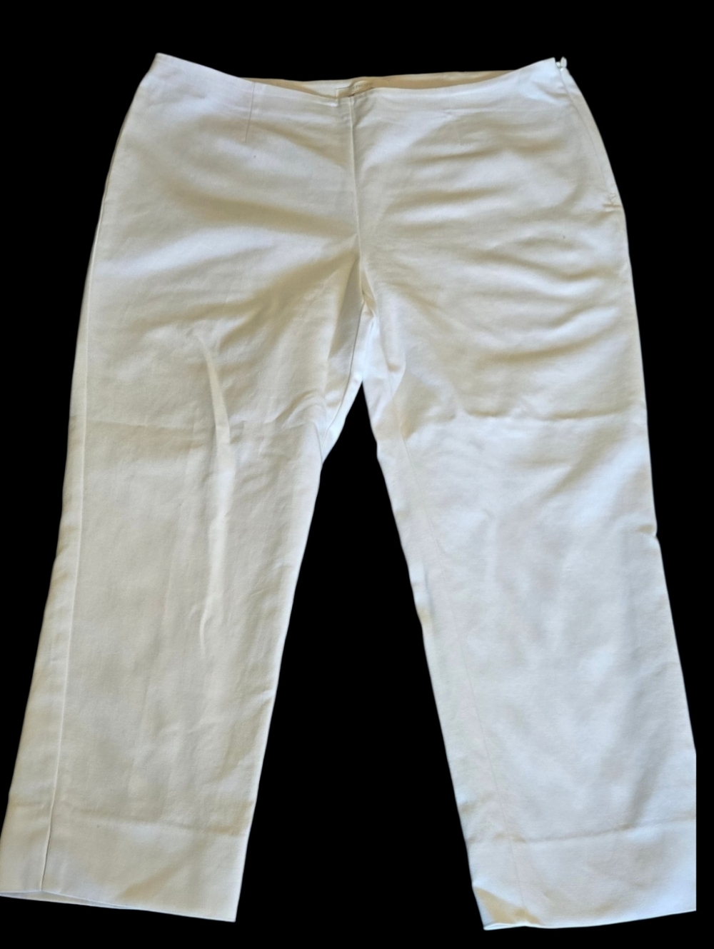 Chico's White Cotton-Blend Pencil Ankle Pants Sz 1.5 US 10
